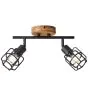 Brilliant Gwen Luce da soffitto Metallo Legna Nero | Adatto per 2x E14